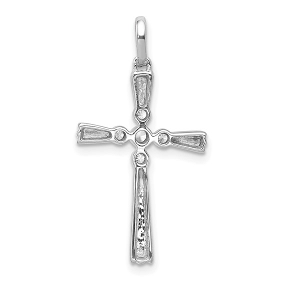 14k White Gold 1/15 carat Diamond Cross Pendant