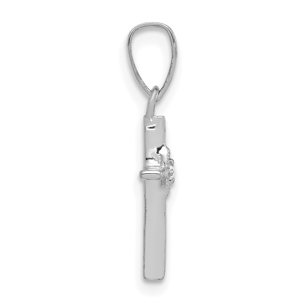 10K White Gold Small .01ct. Diamond Cross Pendant (PM5026-001-1WA)