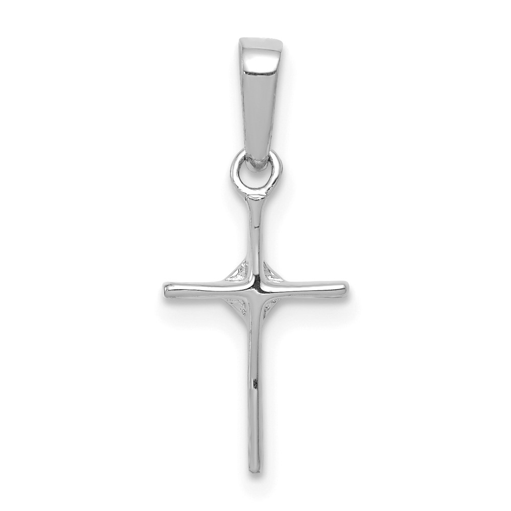 10K White Gold Small .01ct. Diamond Cross Pendant (PM5026-001-1WA)