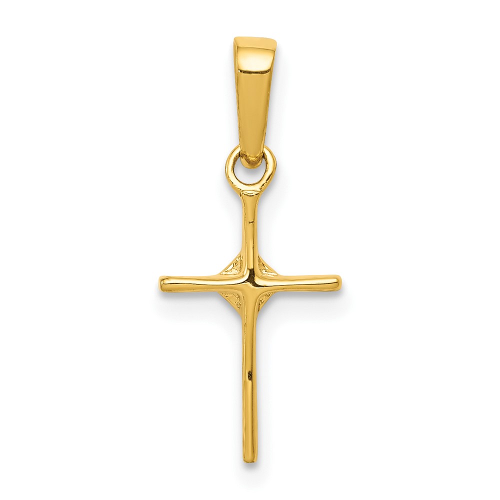 10K Small .01ct. Diamond Cross Pendant (PM5026-001-1YA)
