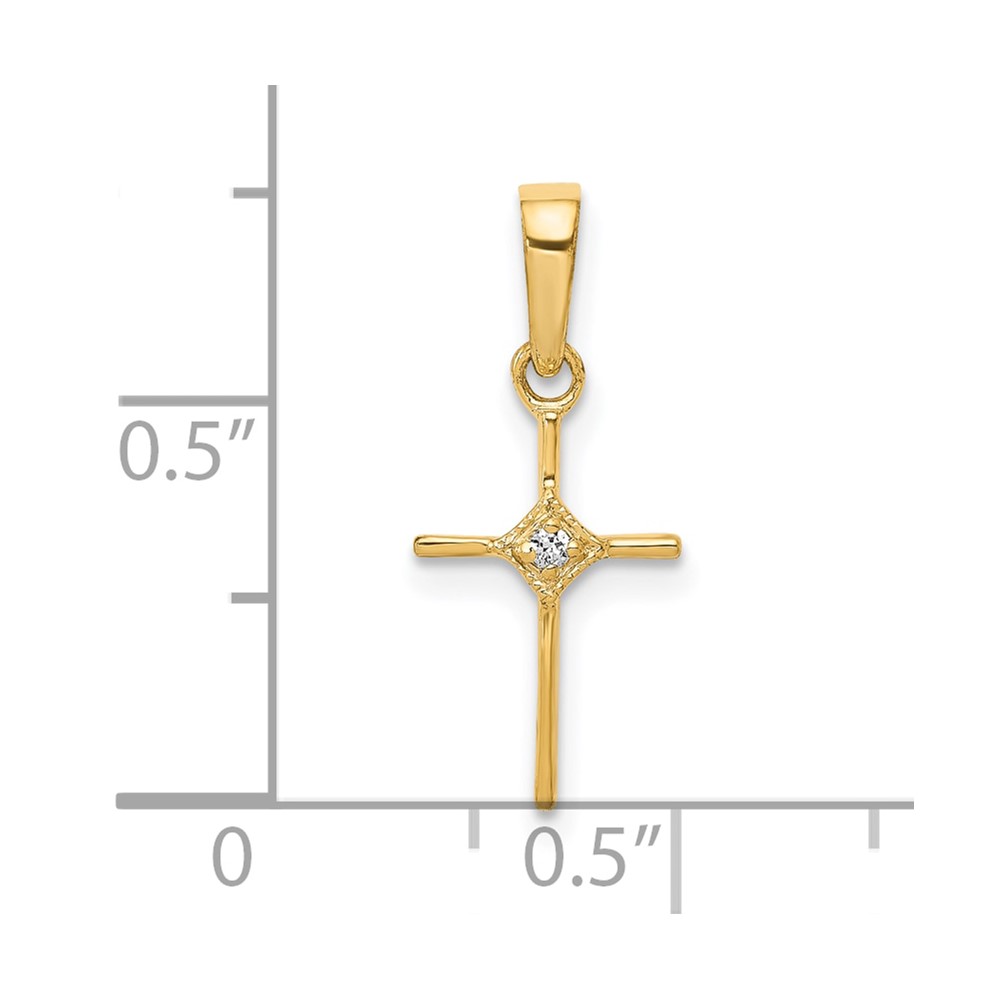10K Small .01ct. Diamond Cross Pendant (PM5026-001-1YA)