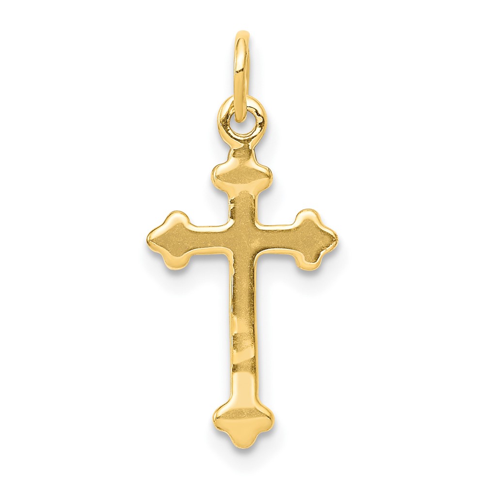 10K Small Diamond Budded Cross Pendant (PM5030-002-1YA)