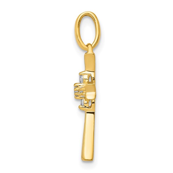 14k 1/15 carat Diamond Cross Pendant