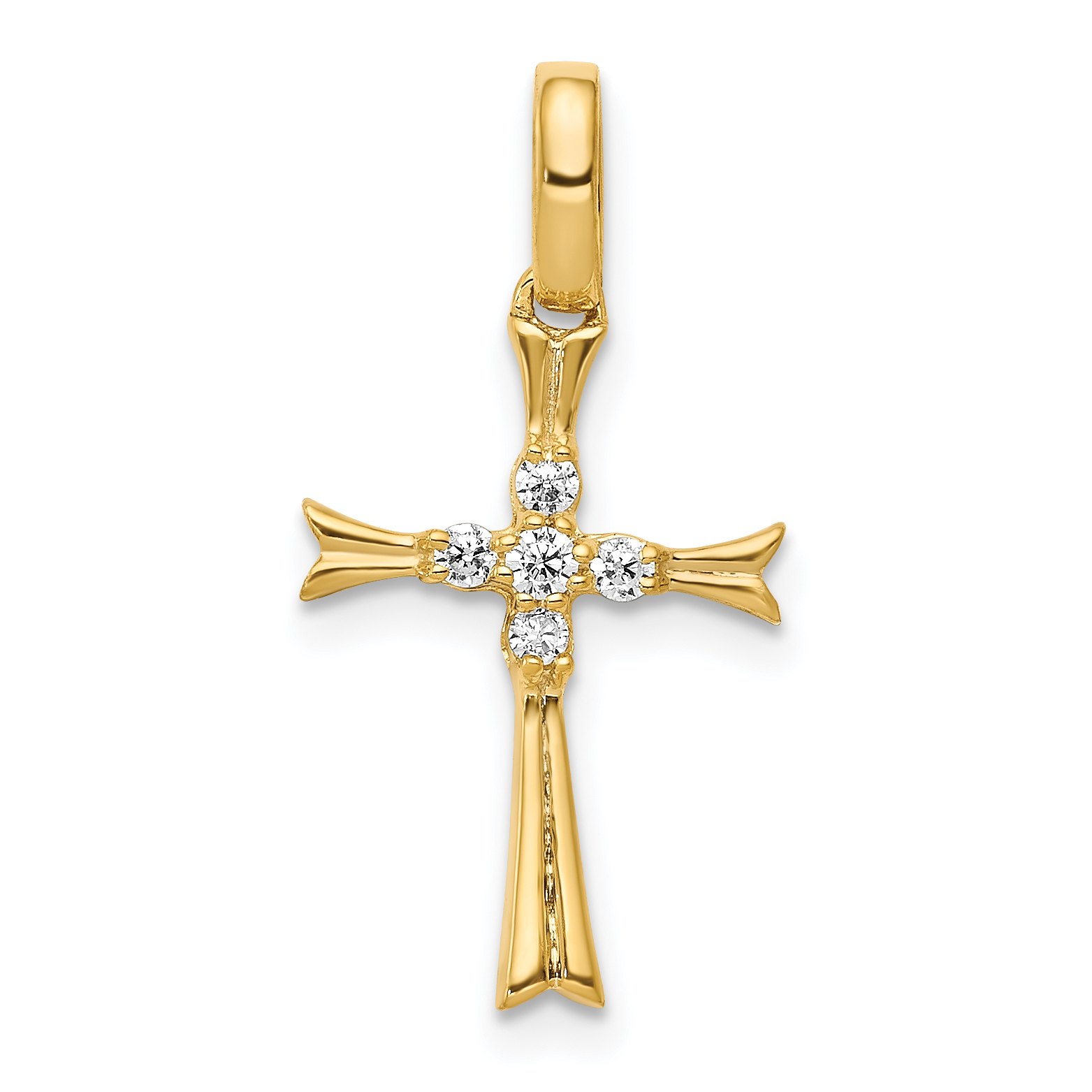 14k 1/15ct. Diamond Cross Pendant (PM5031-008-YA)