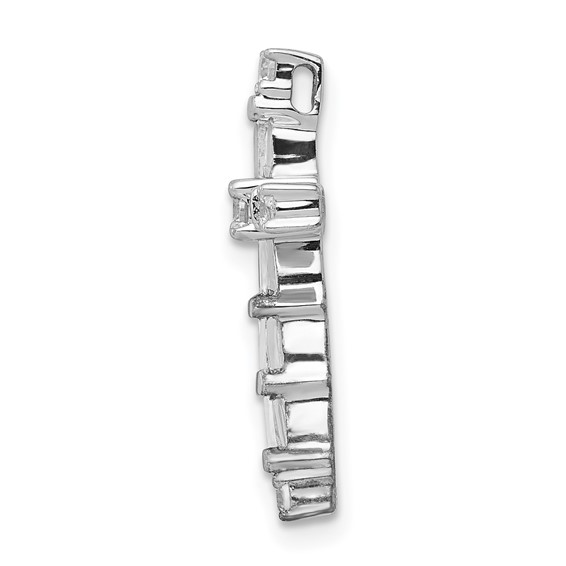 14k White Gold 1/3 carat Diamond Cross Chain Slide