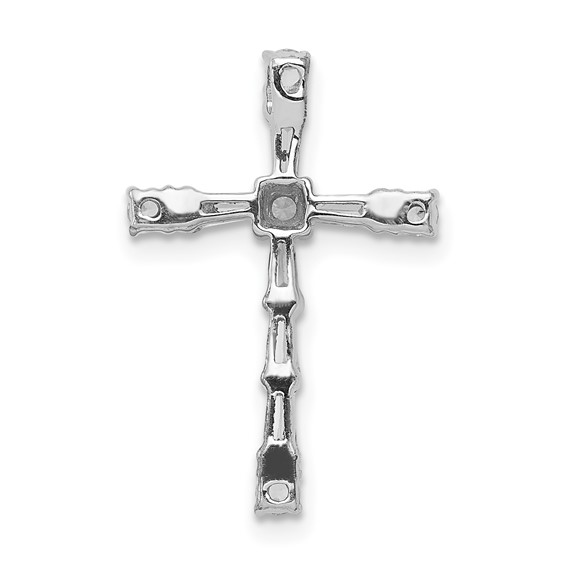 14k White Gold 1/3 carat Diamond Cross Chain Slide