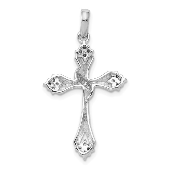 14k White Gold 1/5 carat Diamond Cross Pendant