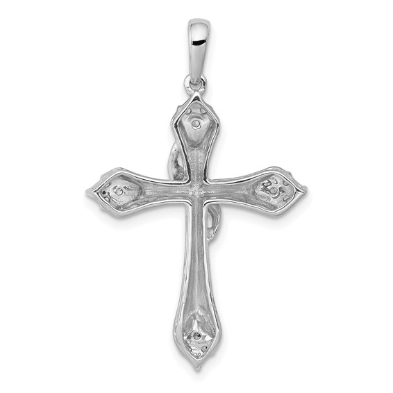 14k White Gold 1/6 carat Diamond Cross Pendant