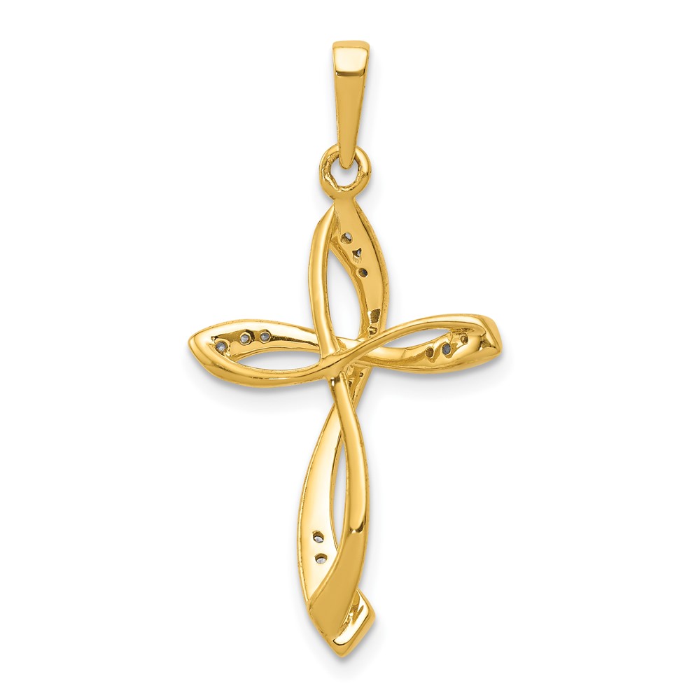10K 1/10ct. Diamond Cross Pendant (PM5046-010-1YA)