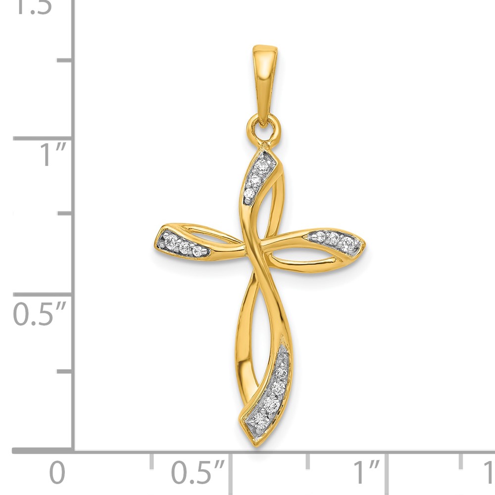 10K 1/10ct. Diamond Cross Pendant (PM5046-010-1YA)