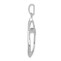 14K White Gold 0.07 Carat Lab Grown Diamond VS SI+ G+ Complete Cross Pendant view 2