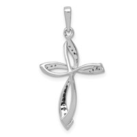 14K White Gold 0.07 Carat Lab Grown Diamond VS SI+ G+ Complete Cross Pendant view 3