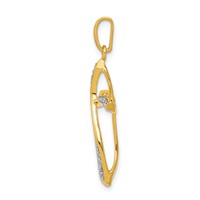 14K Yellow Gold 0.07 Carat Lab Grown Diamond VS SI+ G+ Complete Cross Pendant view 2
