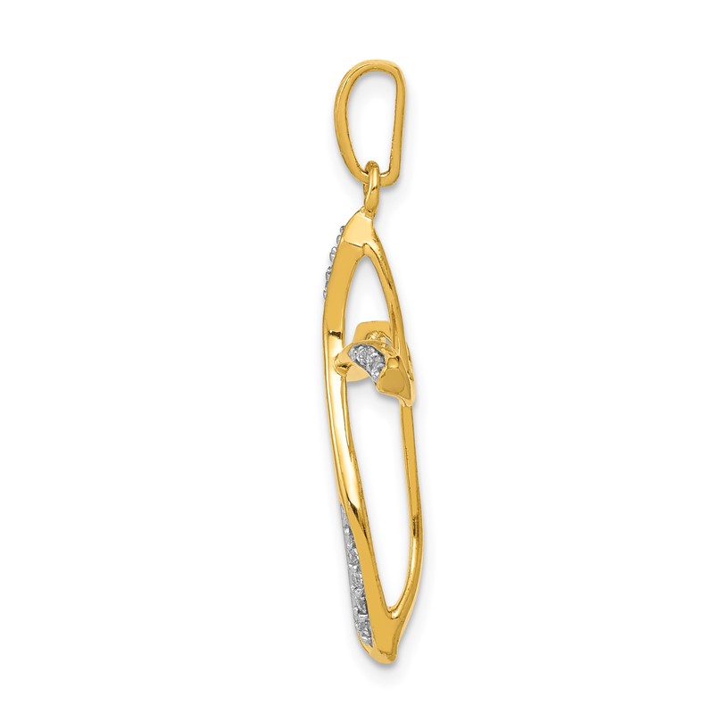 14k 1/15 carat Lab Grown Diamond VS/SI+ G+ Complete Cross Pendant