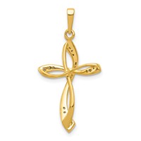 14K Yellow Gold 0.07 Carat Lab Grown Diamond VS SI+ G+ Complete Cross Pendant view 3