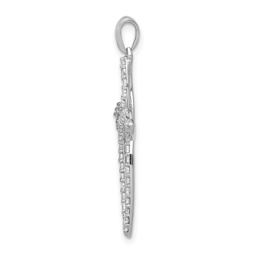 14k White Gold 1/2 carat Lab Grown Diamond VS/SI+ G+ Complete Cross Pendant (PM5048-050-WLG)