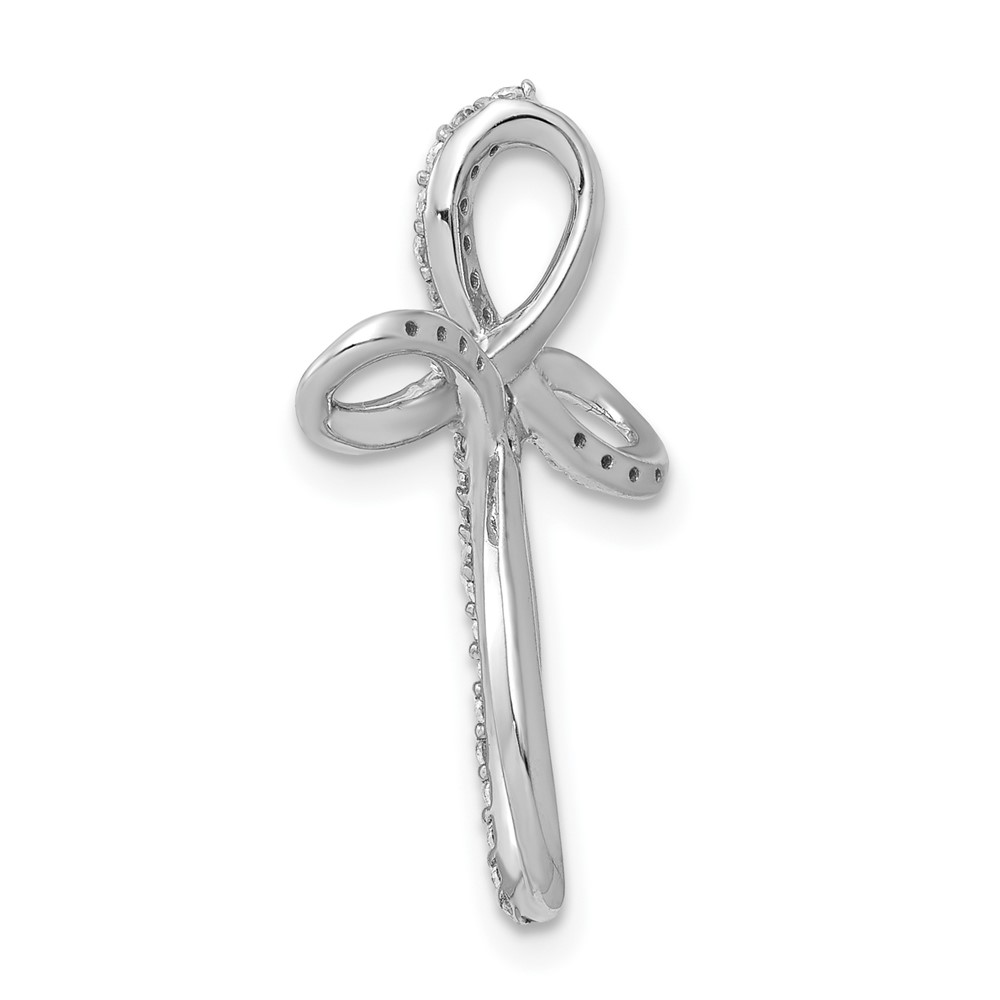 10K White Gold 1/6ct. Diamond Cross Chain Slide (PM5051-016-1WA)