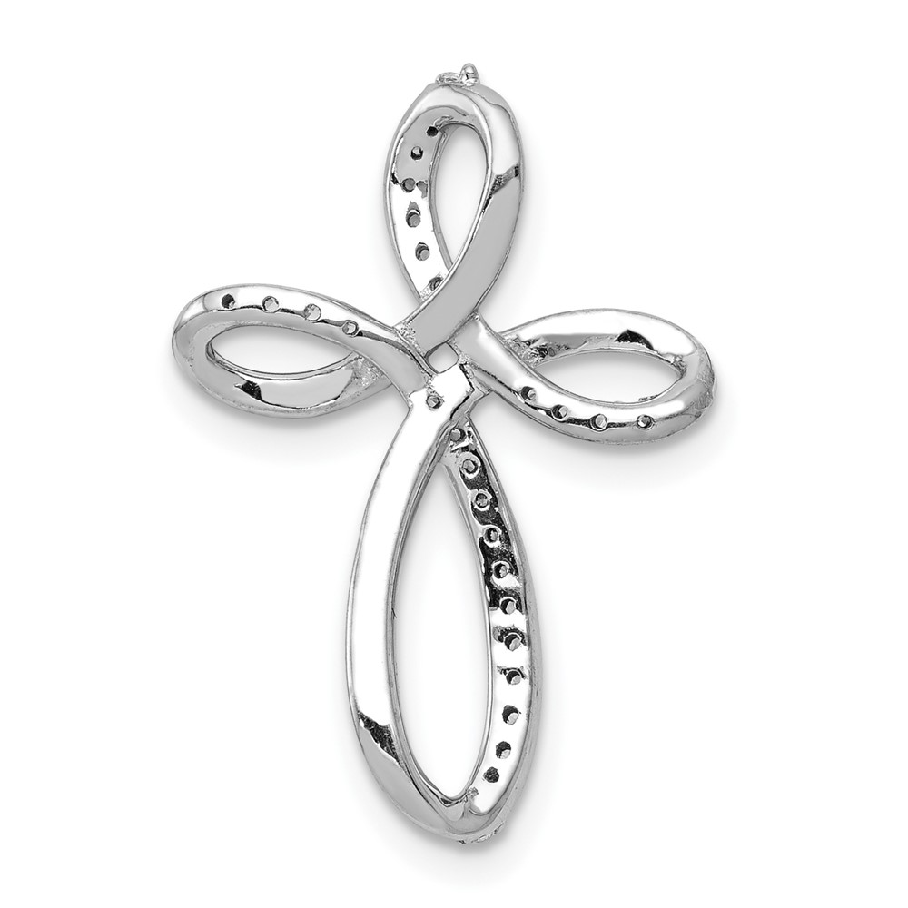 10K White Gold 1/6ct. Diamond Cross Chain Slide (PM5051-016-1WA)
