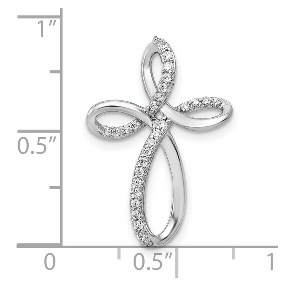 10K White Gold 1/6ct. Diamond Cross Chain Slide (PM5051-016-1WA)