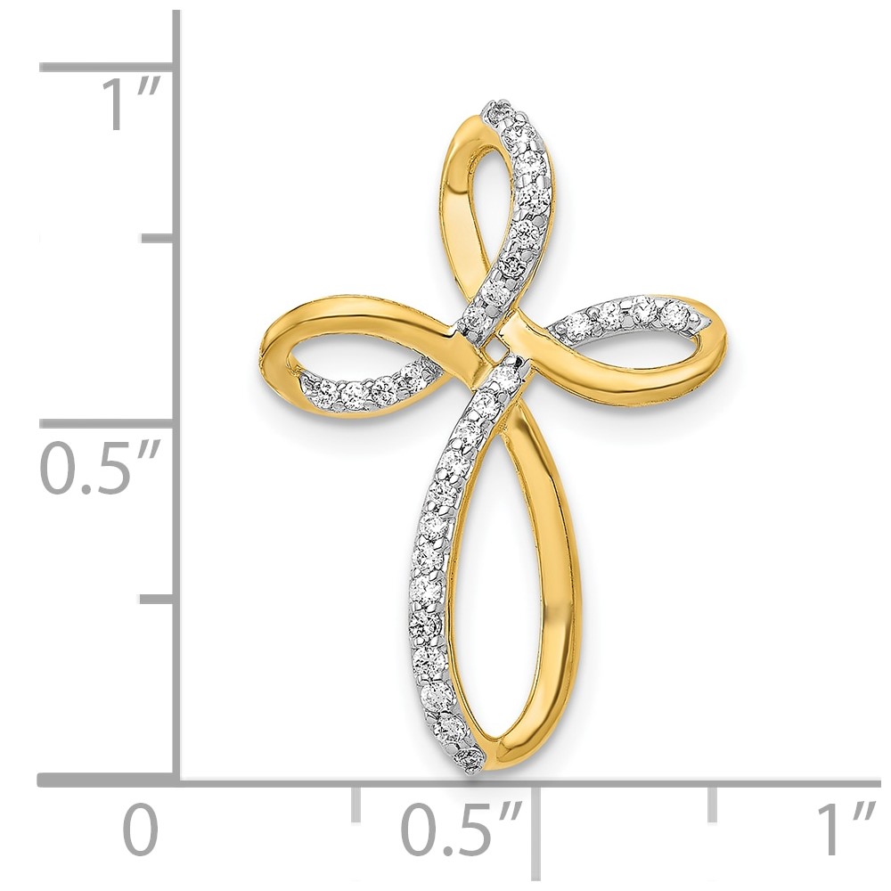 10K 1/6ct. Diamond Cross Chain Slide (PM5051-016-1YA)
