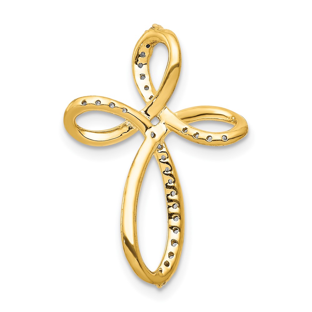 14k 1/6ct. Diamond Cross Chain Slide (PM5051-016-YA)