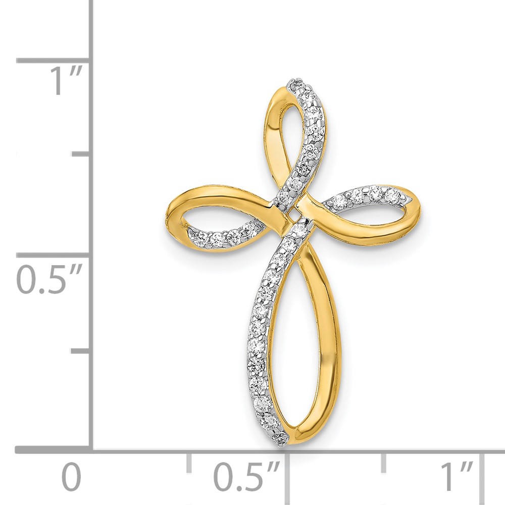14k 1/6ct. Diamond Cross Chain Slide (PM5051-016-YA)