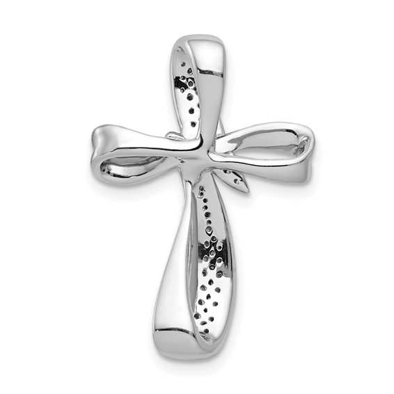 14k White Gold 1/4 carat Diamond Cross Chain Slide