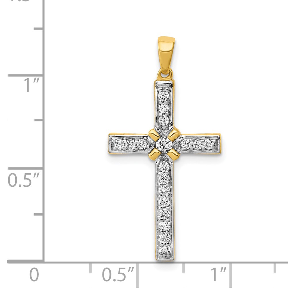 14k 1/3ct. Diamond Cross Pendant (PM5062-033-YA)