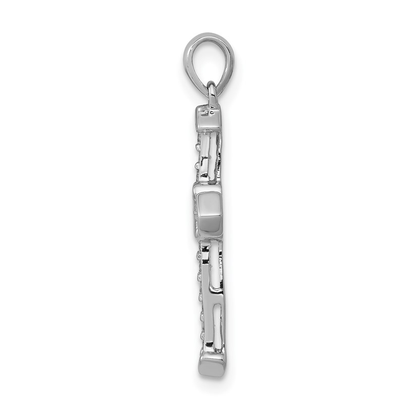 14k White Gold 1/6 carat Lab Grown Diamond VS/SI+ G+ Complete Cross Pendant