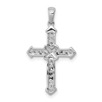 14K White Gold 0.17 Carat Lab Grown Diamond VS SI+ G+ Complete Cross Pendant view 3