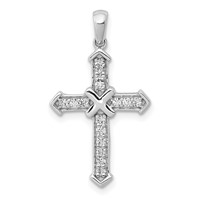 14K White Gold 0.17 Carat Lab Grown Diamond VS SI+ G+ Complete Cross Pendant view 1