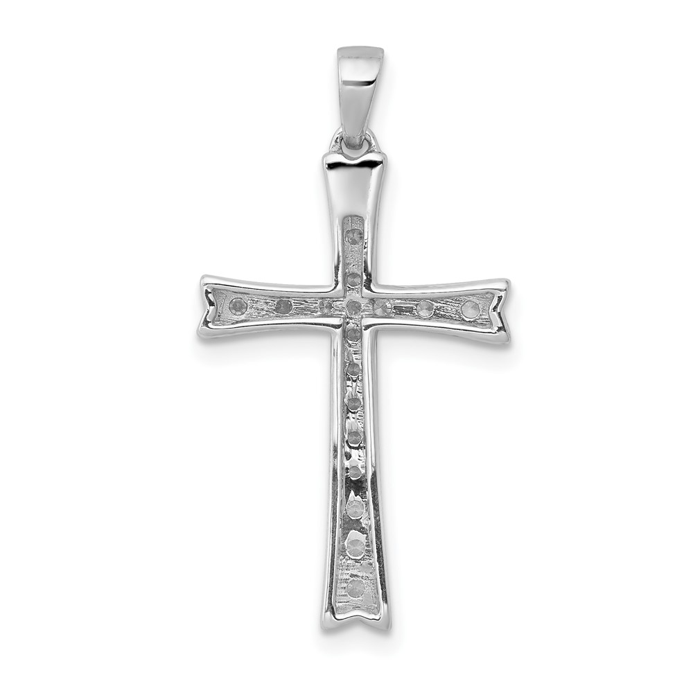 10K White Gold 1/5ct. Diamond Cross Pendant (PM5065-020-1WA)