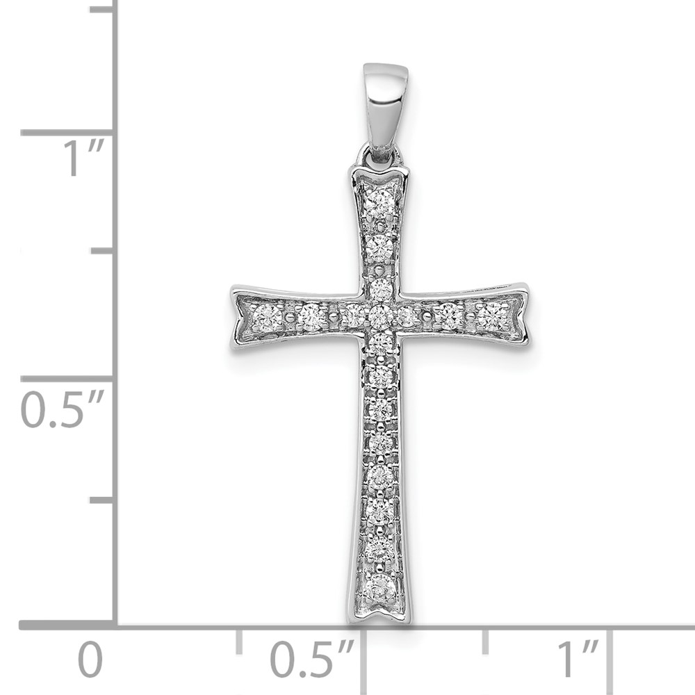 10K White Gold 1/5ct. Diamond Cross Pendant (PM5065-020-1WA)