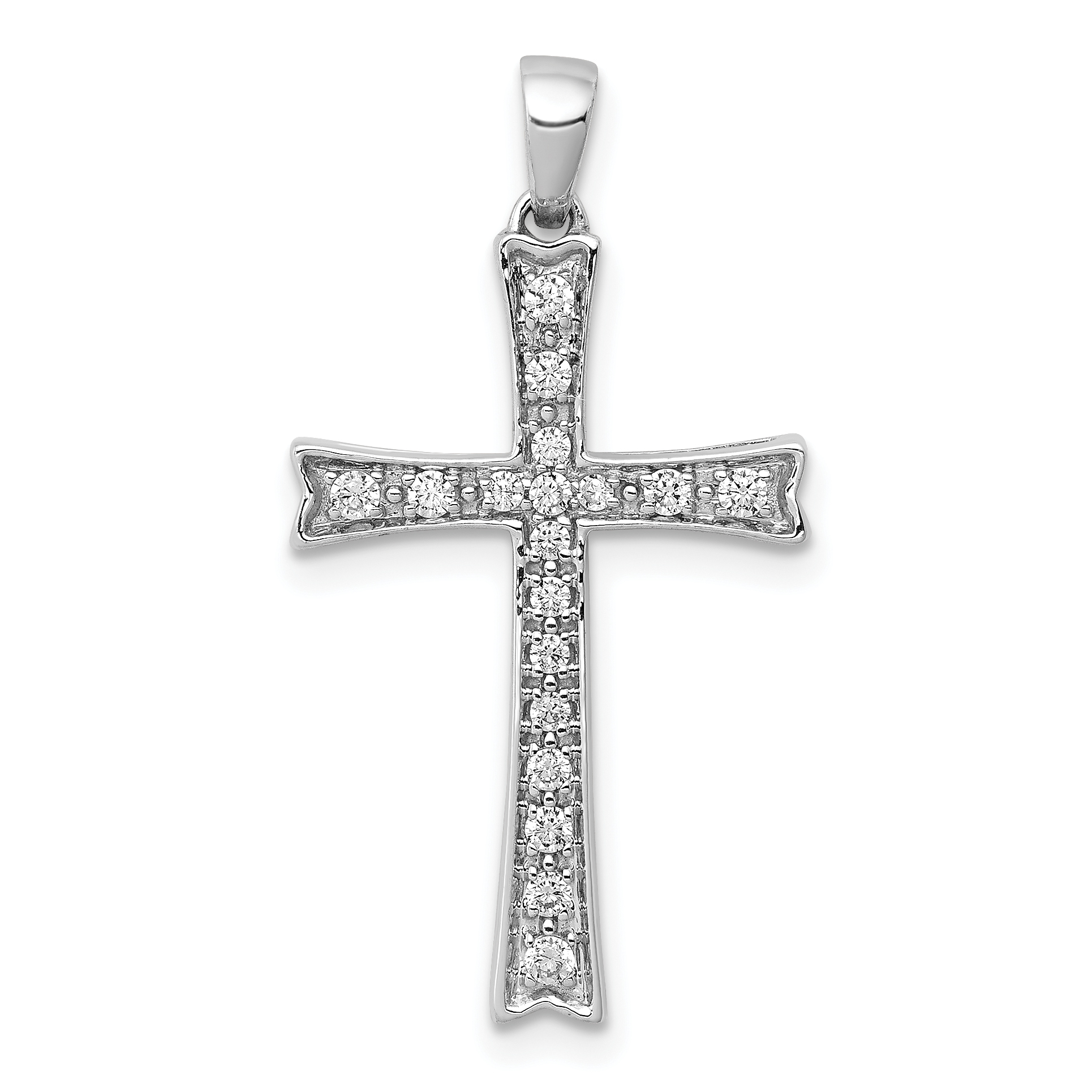 10K White Gold 1/5ct. Diamond Cross Pendant (PM5065-020-1WA)