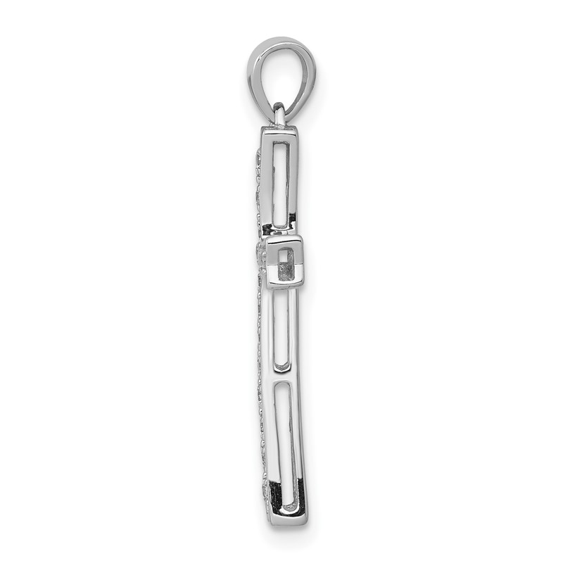 14k White Gold 1/5 carat Lab Grown Diamond VS/SI+ G+ Complete Cross Pendant