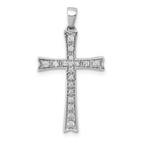 14K White Gold 0.20 Carat Lab Grown Diamond VS SI+ G+ Complete Cross Pendant view 1