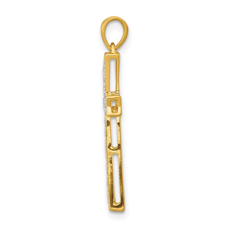 14k 1/5 carat Lab Grown Diamond VS/SI+ G+ Complete Cross Pendant