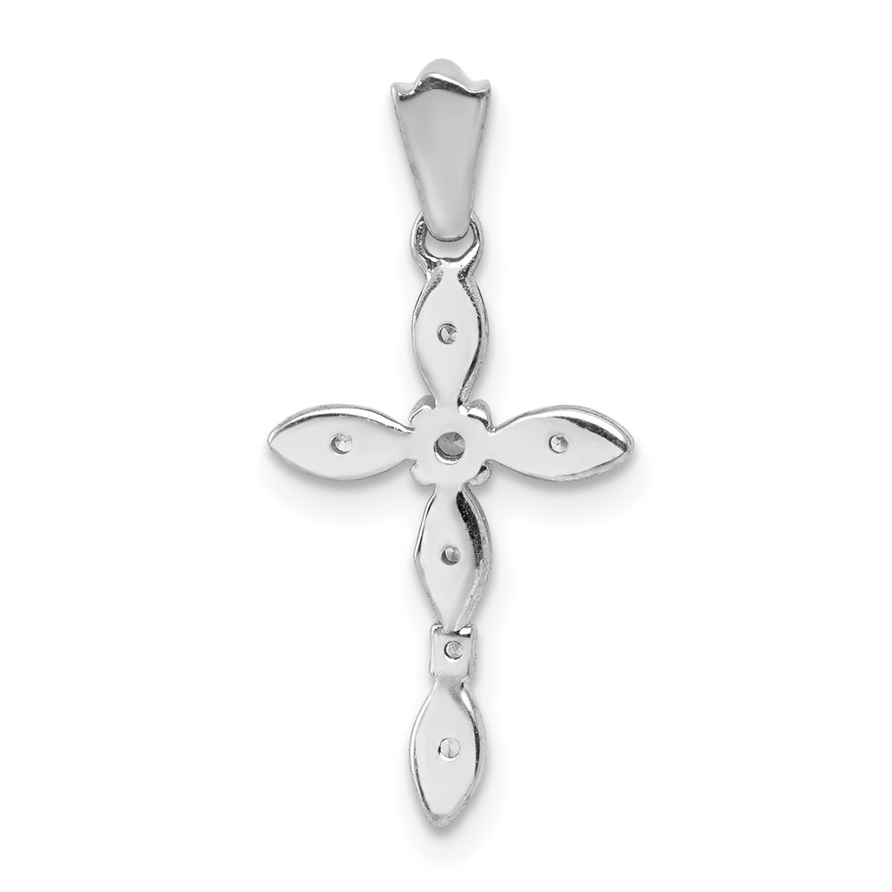 14k White Gold 1/20ct. Diamond Cross Pendant (PM5067-005-WA)
