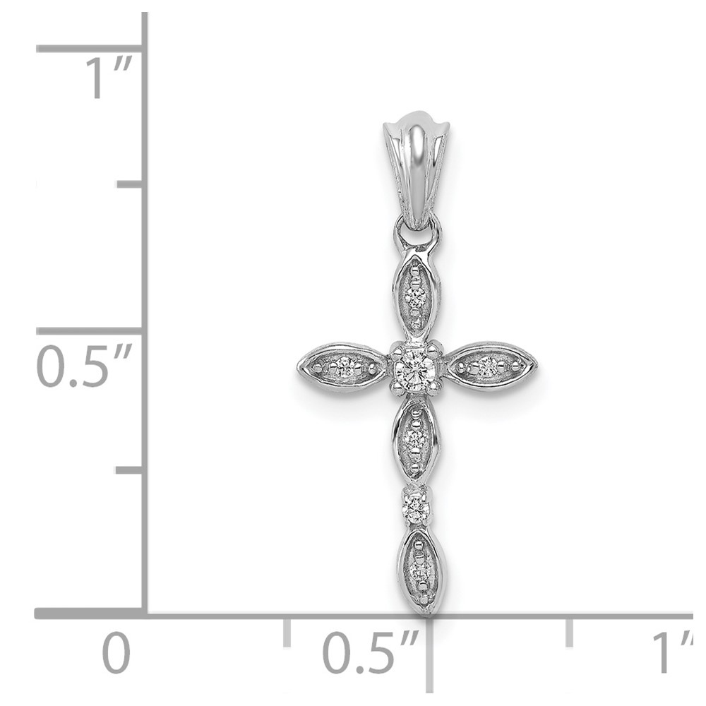 14k White Gold 1/20ct. Diamond Cross Pendant (PM5067-005-WA)