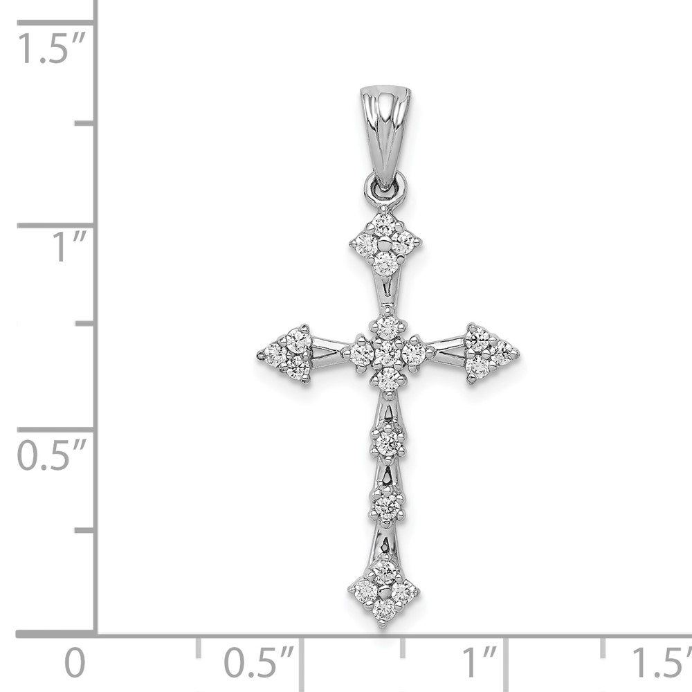 14k White Gold 1/4ct. Diamond Cross Pendant (PM5068-025-WA)