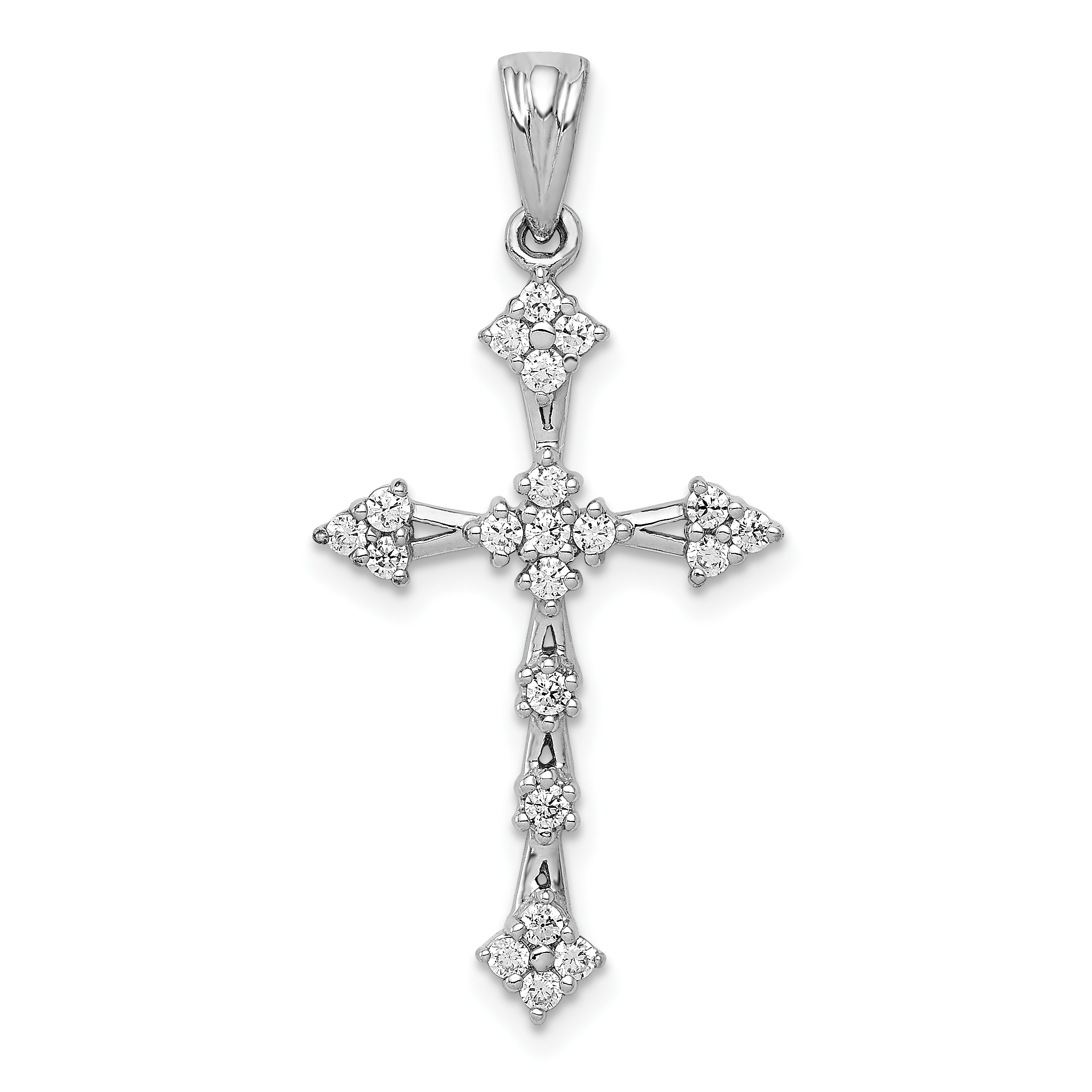 14k White Gold 1/4ct. Diamond Cross Pendant (PM5068-025-WA)