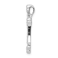 14K White Gold 0.25 Carat Lab Grown Diamond VS SI+ G+ Complete Cross Chain Slide Pendant view 2