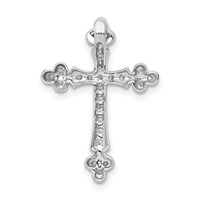 14K White Gold 0.25 Carat Lab Grown Diamond VS SI+ G+ Complete Cross Chain Slide Pendant view 3