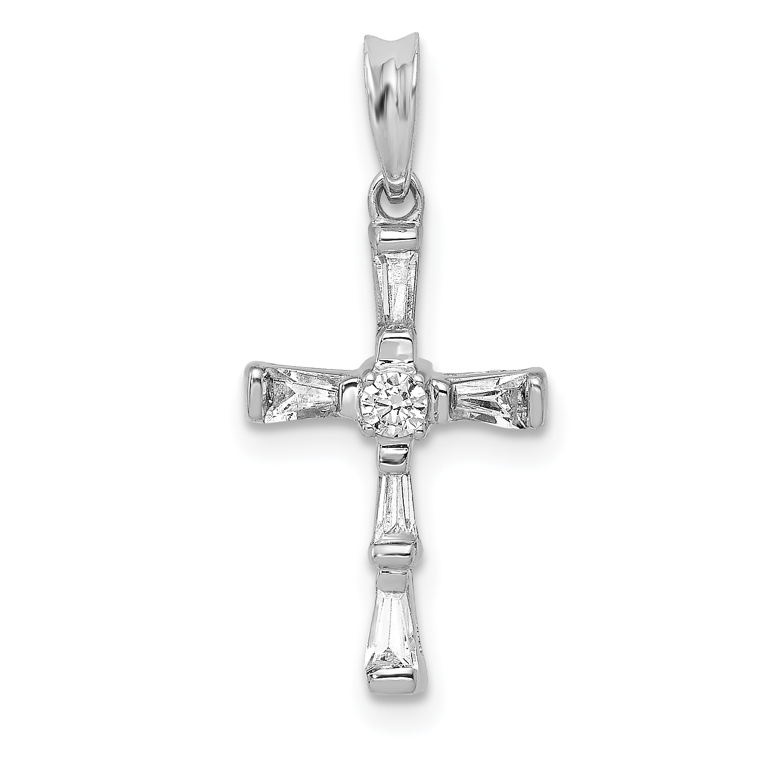 14k White Gold 1/5ct. Diamond Cross Pendant (PM5071-020-WA)