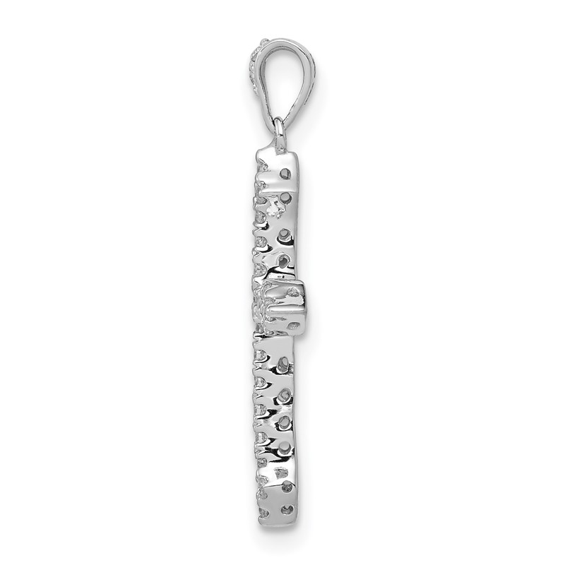14k White Gold 1/5 carat Lab Grown Diamond VS/SI+ G+ Complete Cross Pendant