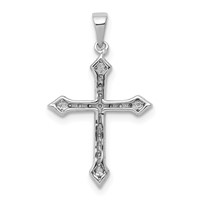 14K White Gold 0.20 Carat Lab Grown Diamond VS SI+ G+ Complete Cross Pendant view 3