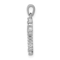 14K White Gold 0.10 Carat Lab Grown Diamond VS SI+ G+ Fleur De Lis Complete Cross Pendant view 2