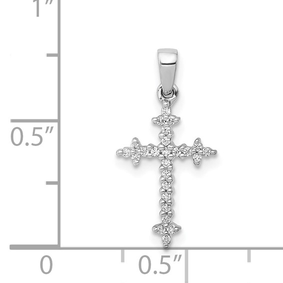 Diamond Fleur de Lis Cross Pendants