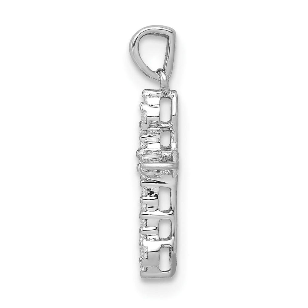 10K White Gold 1/15ct. Diamond Cross Pendant (PM5076-008-1WA)