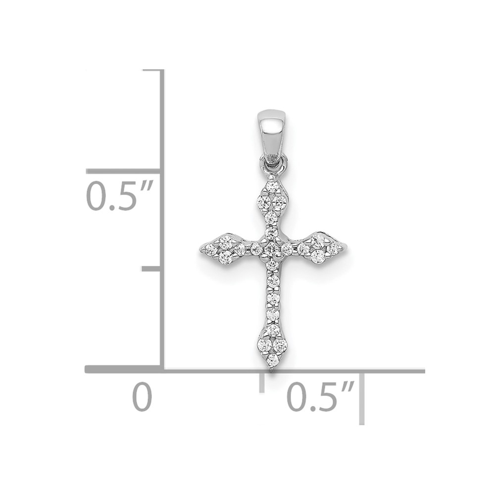 10K White Gold 1/15ct. Diamond Cross Pendant (PM5076-008-1WA)